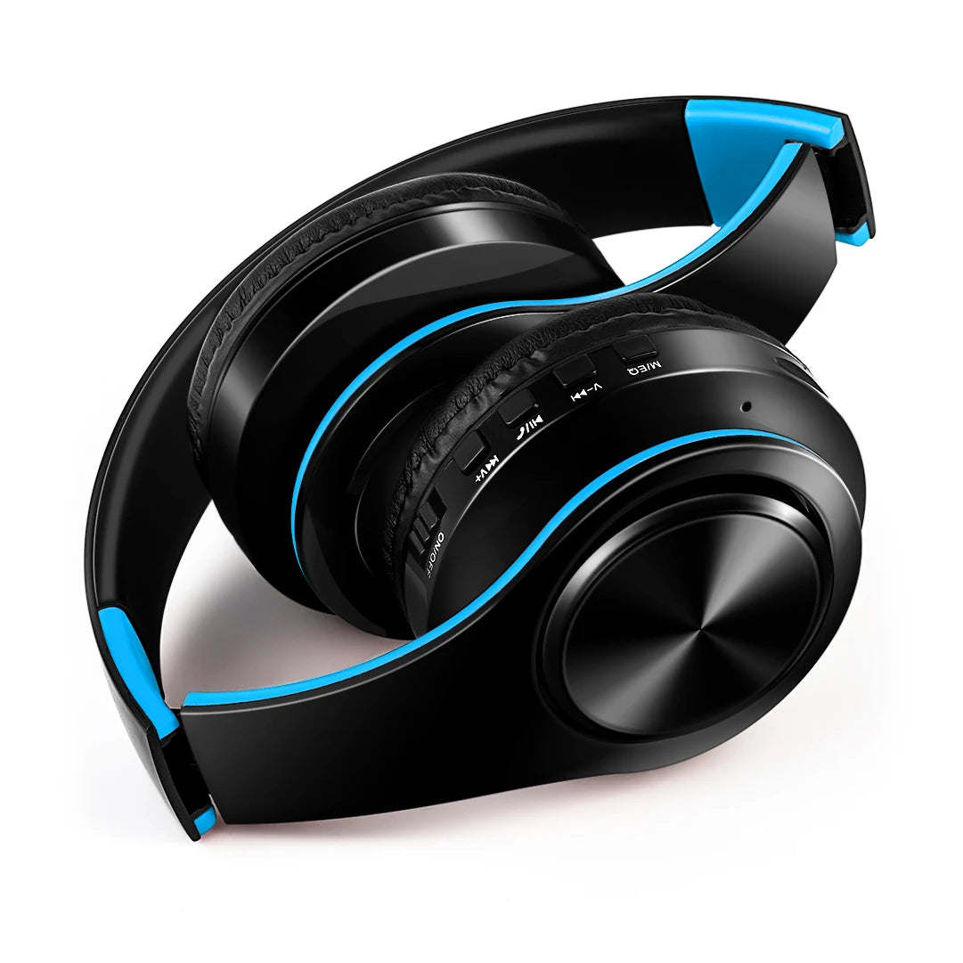 Stereo Wireless Headphones Bluetooth Headset with Mic SD Card Slot for Girls - Samsung Sport Style - 20 Hours Playtime Black Blue Ad08f09dac5124425b1198391f3d5586cN Amrit Store